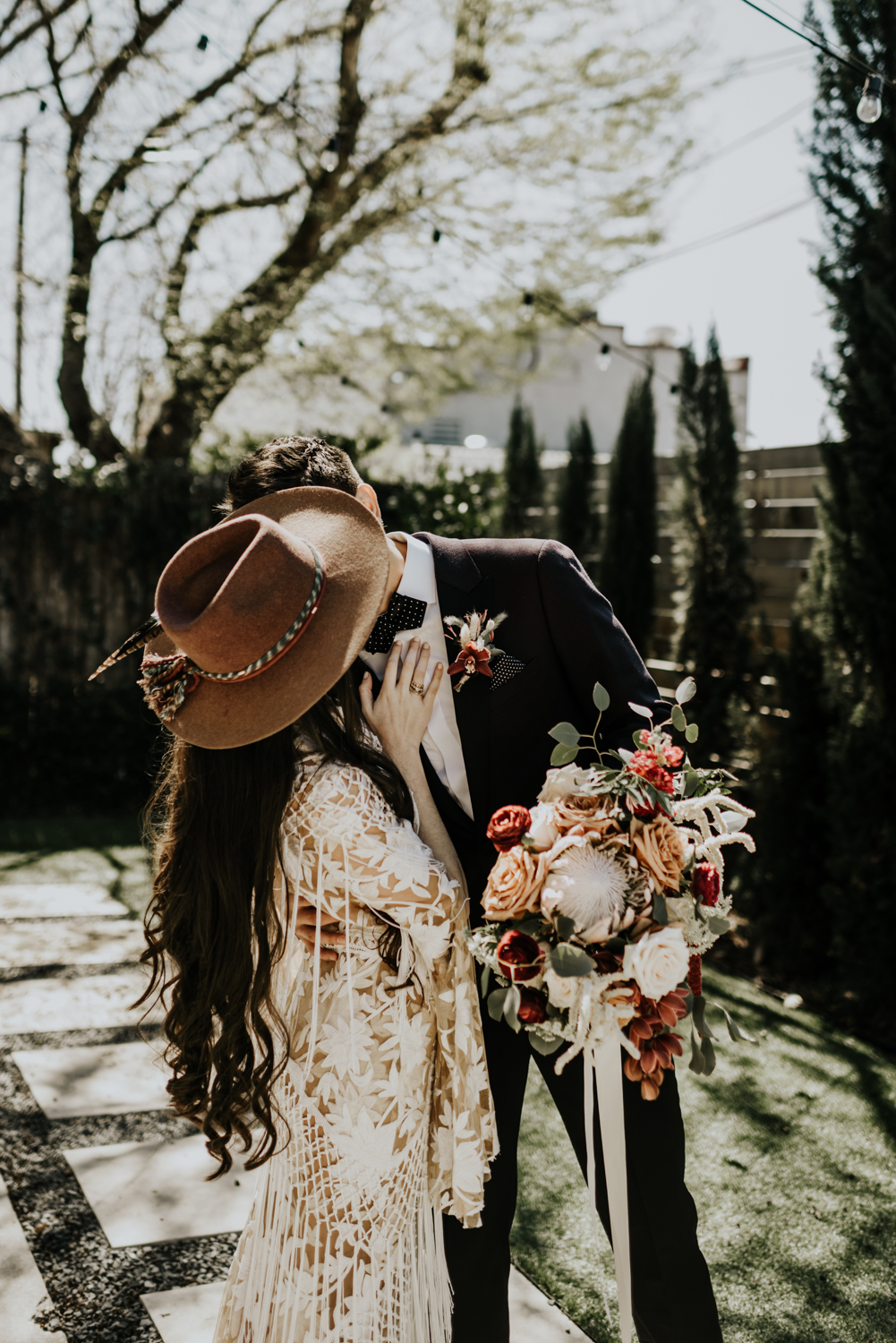 Intimate Bohemian Wedding at One Eleven East in Hutto, Texas