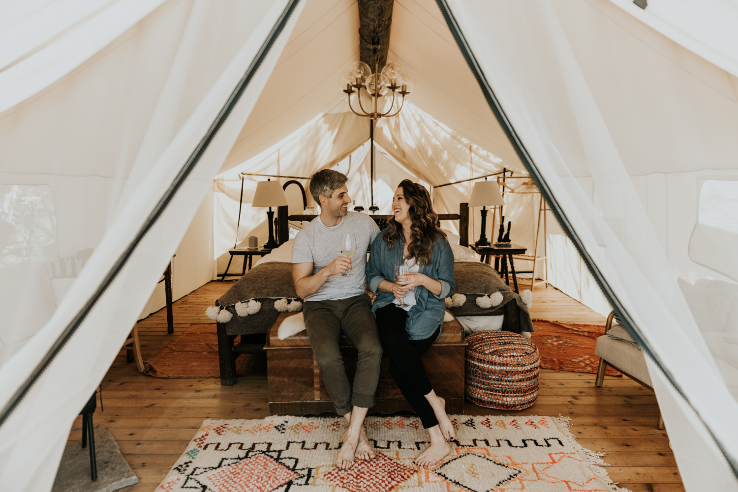 Texas Hill Country Adventurous Engagement Session at Collective Retreats and Pedernales Falls, Texas