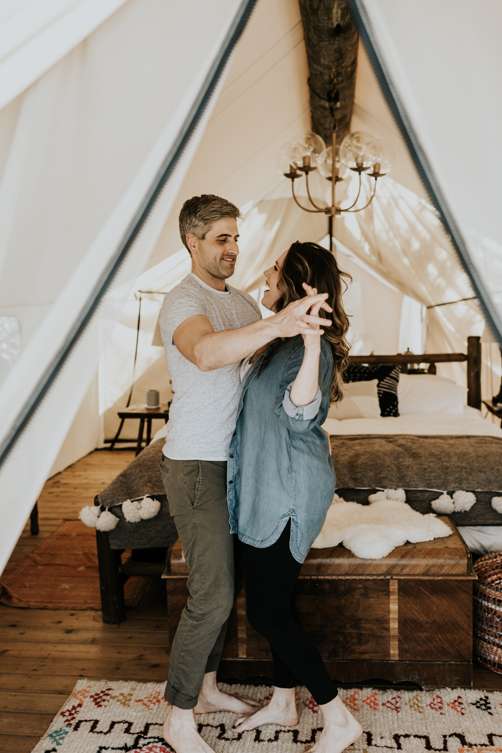 Texas Hill Country Adventurous Engagement Session at Collective Retreats and Pedernales Falls, Texas