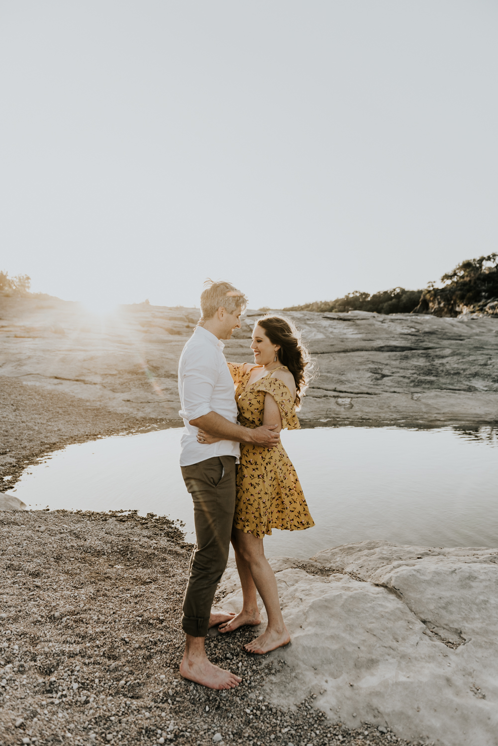 Texas Hill Country Adventurous Engagement Session at Collective Retreats and Pedernales Falls, Texas