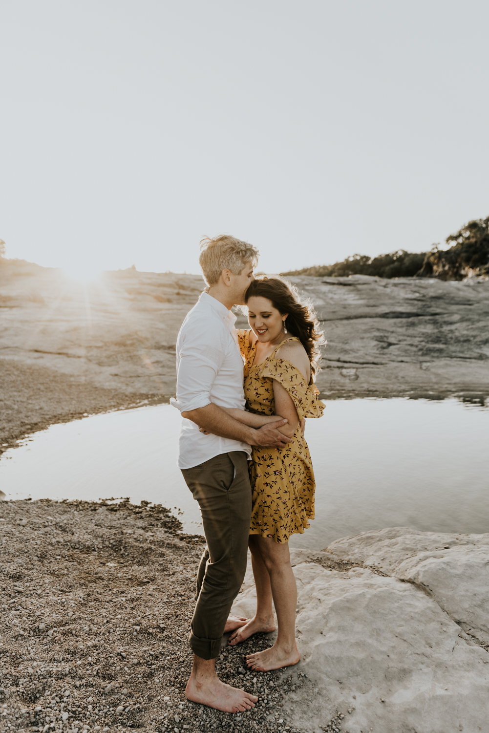 Texas Hill Country Adventurous Engagement Session at Collective Retreats and Pedernales Falls, Texas