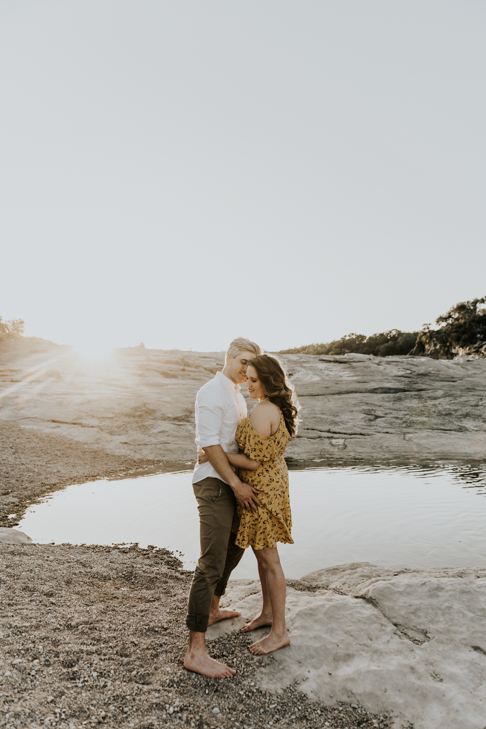 Texas Hill Country Adventurous Engagement Session at Collective Retreats and Pedernales Falls, Texas