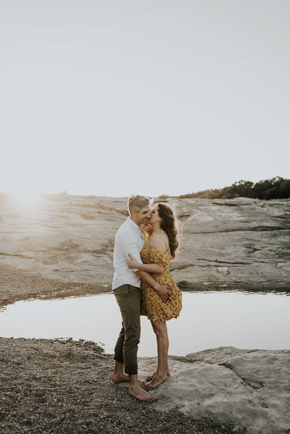 Texas Hill Country Adventurous Engagement Session at Collective Retreats and Pedernales Falls, Texas