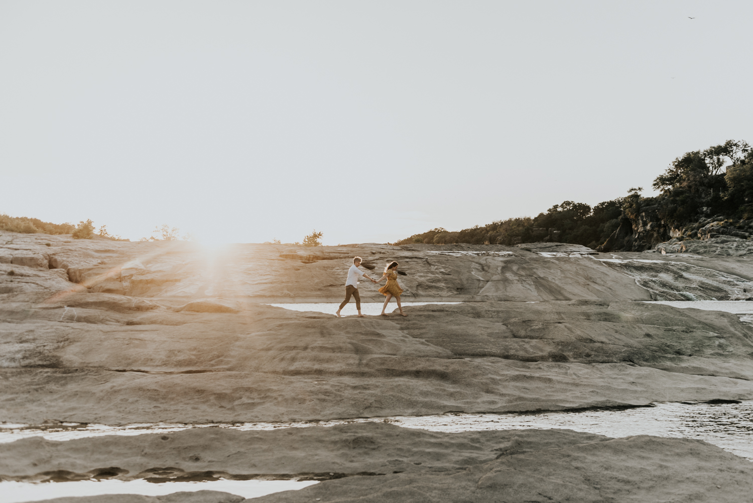 Texas Hill Country Adventurous Engagement Session at Collective Retreats and Pedernales Falls, Texas