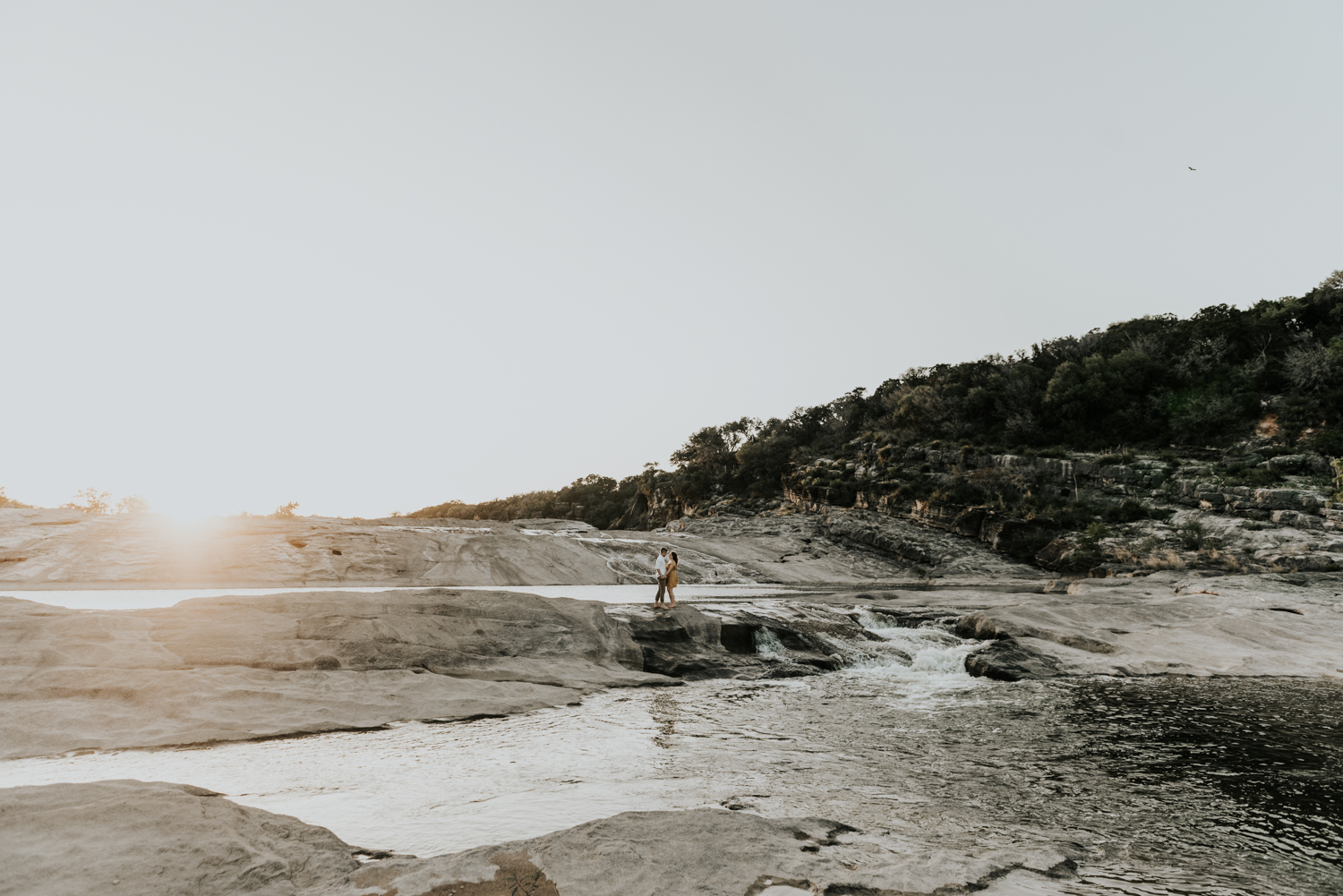 Texas Hill Country Adventurous Engagement Session at Collective Retreats and Pedernales Falls, Texas