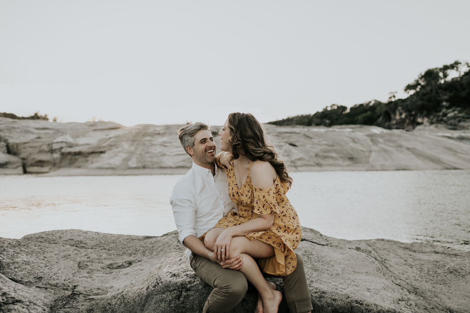 Texas Hill Country Adventurous Engagement Session at Collective Retreats and Pedernales Falls, Texas