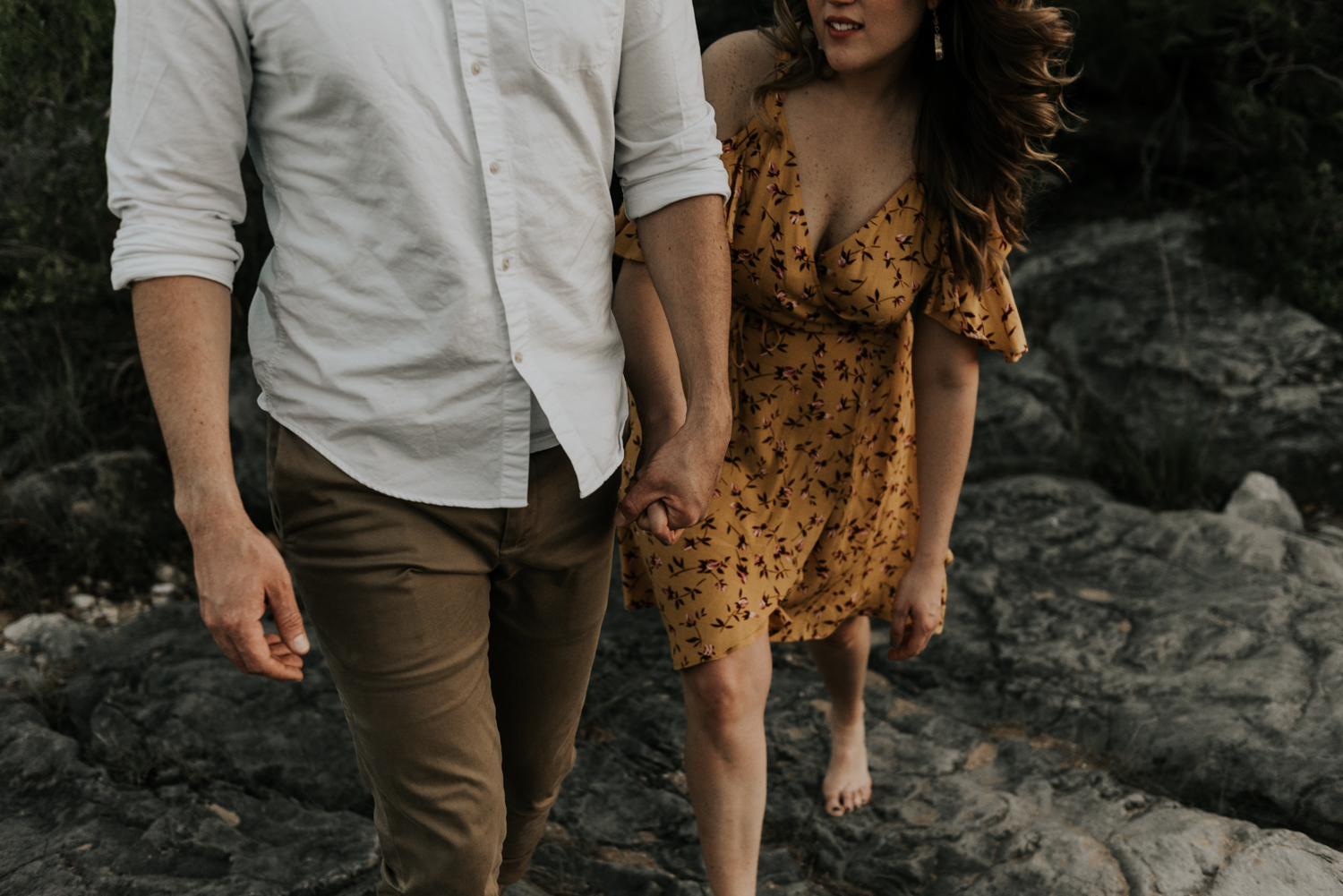 Texas Hill Country Adventurous Engagement Session at Collective Retreats and Pedernales Falls, Texas