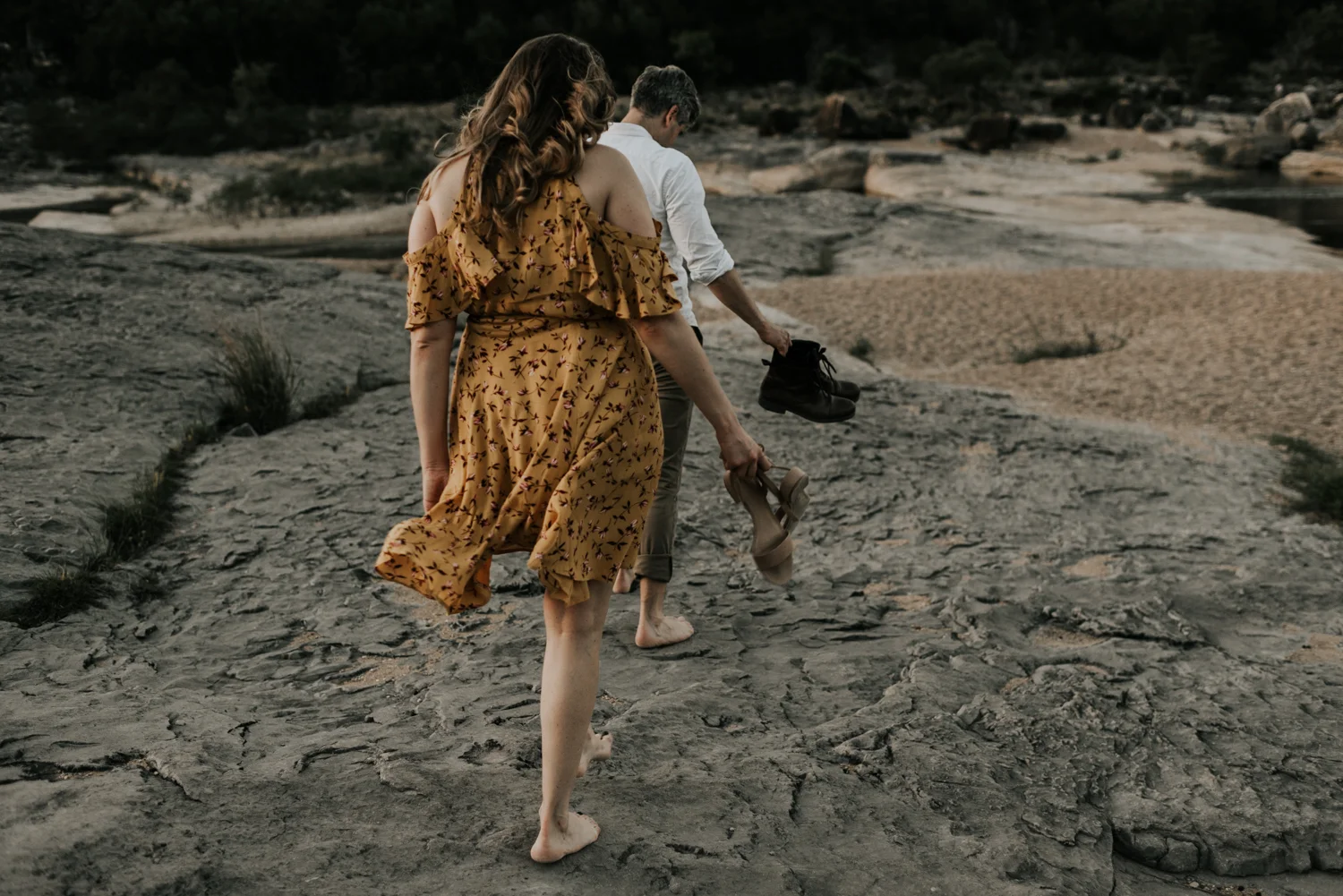 Texas Hill Country Adventurous Engagement Session at Collective Retreats and Pedernales Falls, Texas