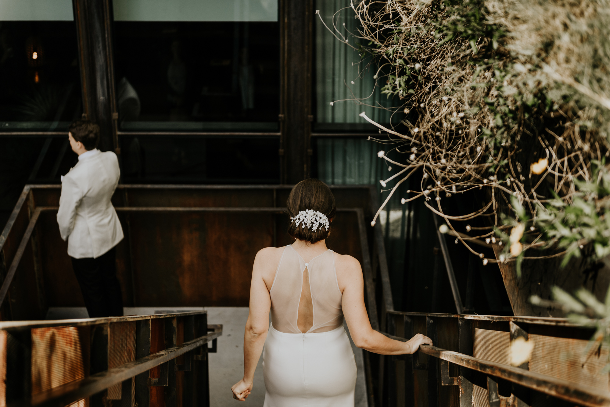 Intimate Wedding First Look Photos at South Congress Hotel in Austin, Texas