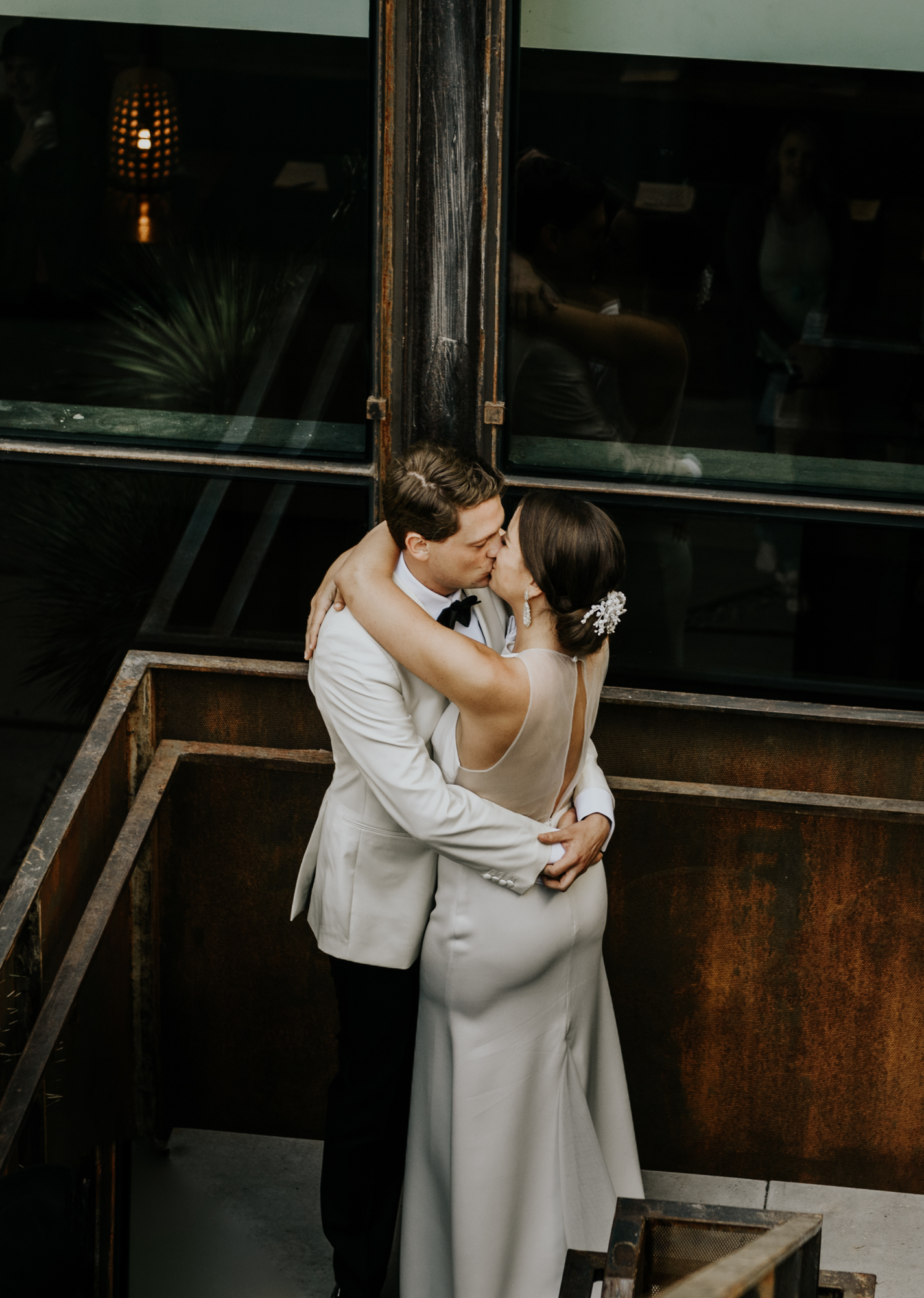 Bride and Groom First Look Photos  at South Congress Hotel in Austin, Texas