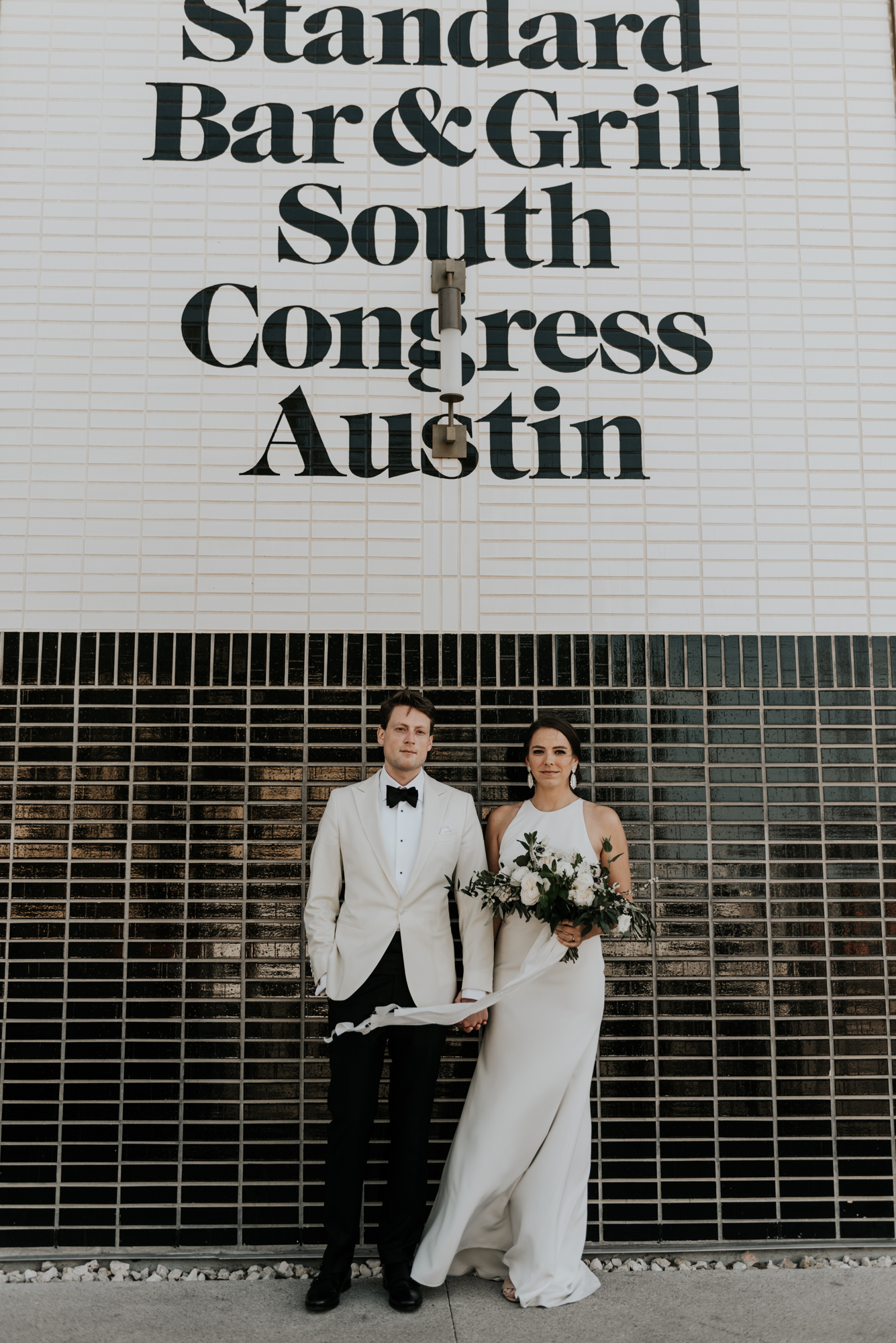 Bride and Groom Intimate Wedding day Portraits at South Congress Hotel in Austin, Texas