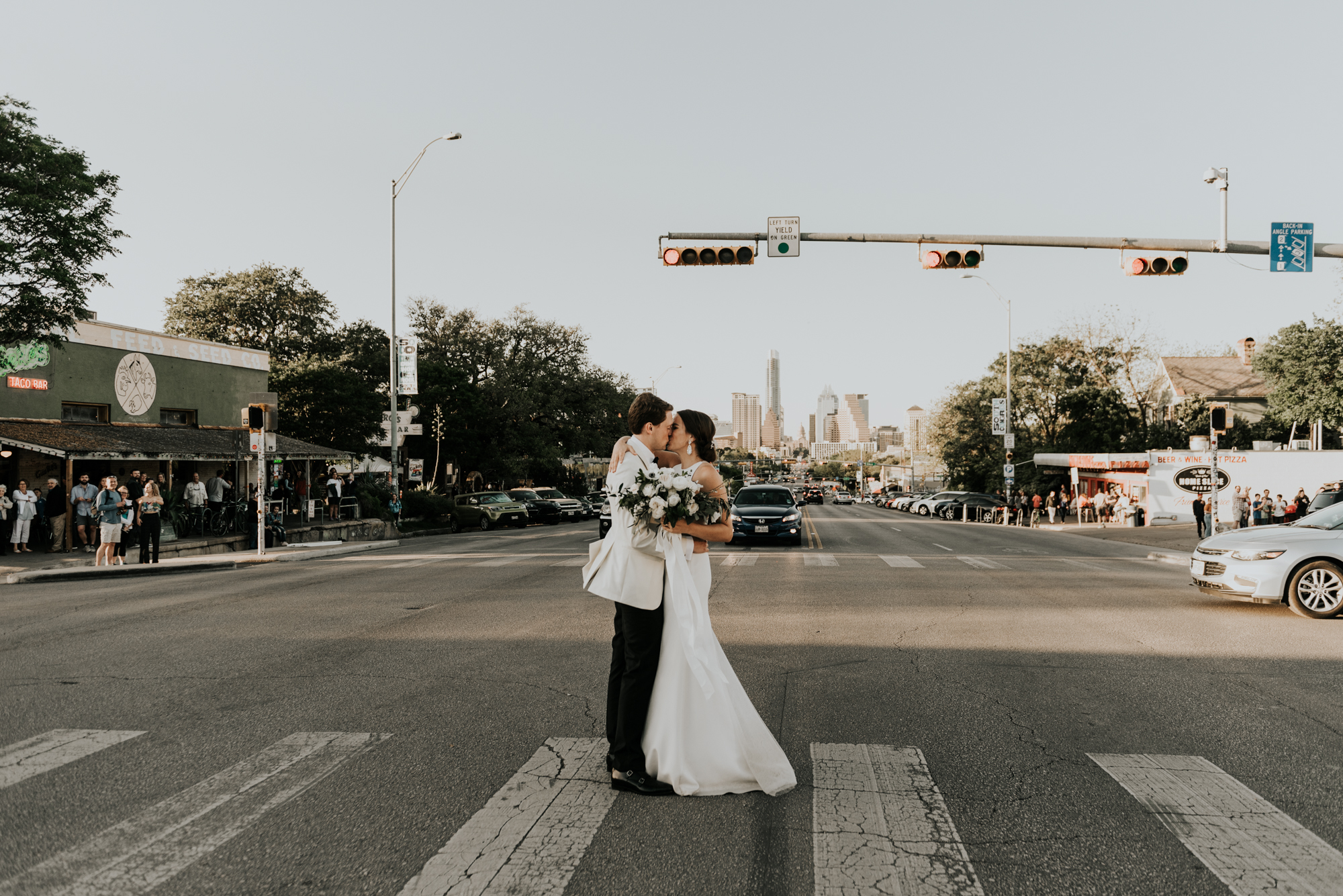 Intimate Wedding Bride and Groom Modern Portraits Austin Texas