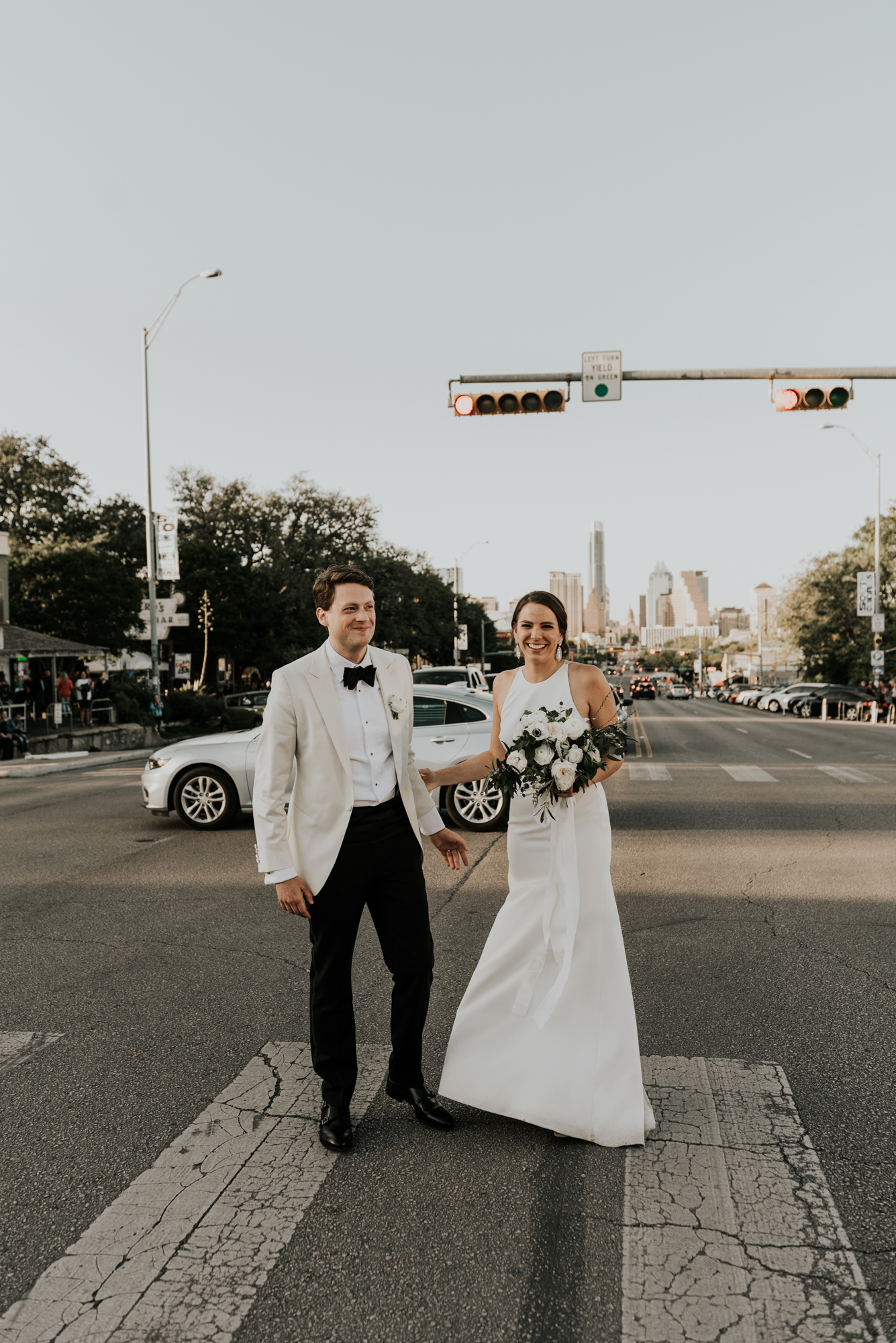 Intimate Wedding Bride and Groom Modern Portraits Austin Texas