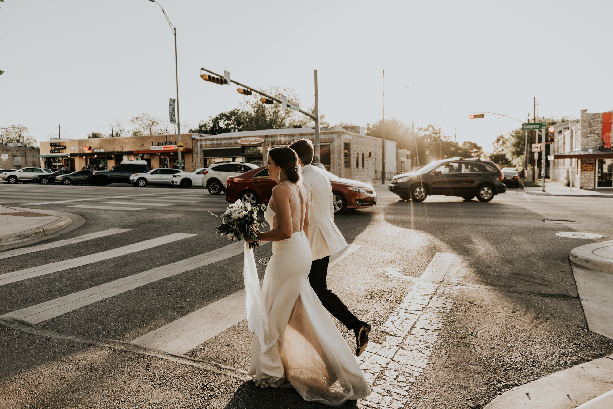 Intimate Wedding Bride and Groom Modern Portraits Austin Texas