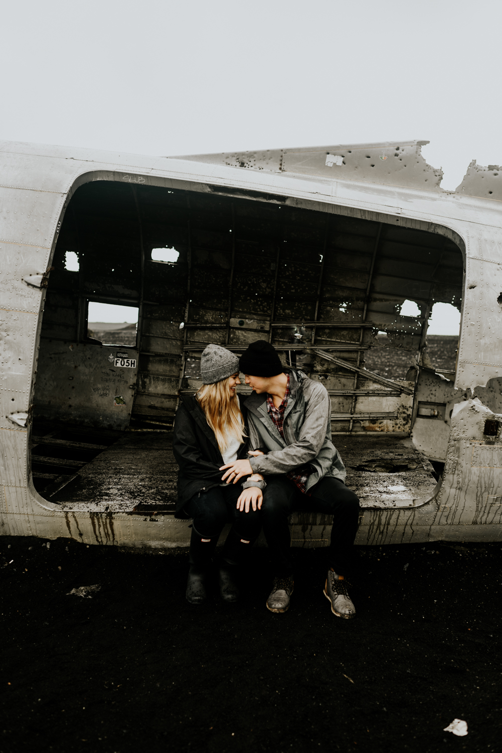 Adventure Wedding Anniversary Session in Sólheimasandur Iceland
