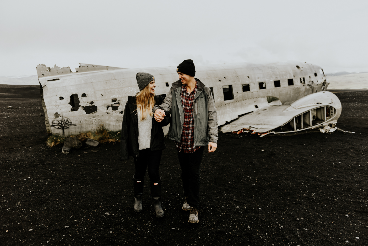 Adventure Couples Photos  in Sólheimasandur , Iconic Plane Crash in Iceland