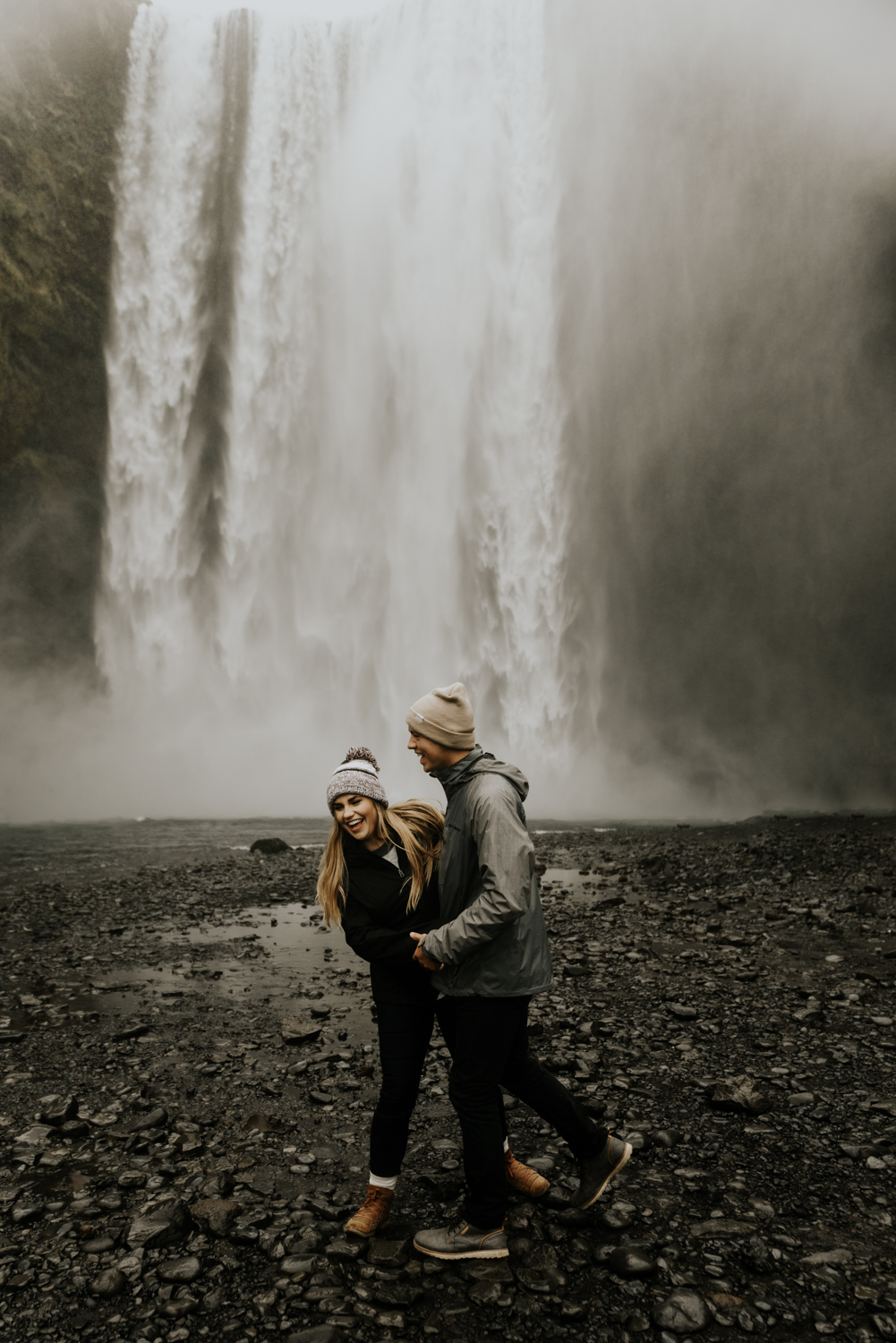 Couples Photo Session at Skogafoss Falls Iceland