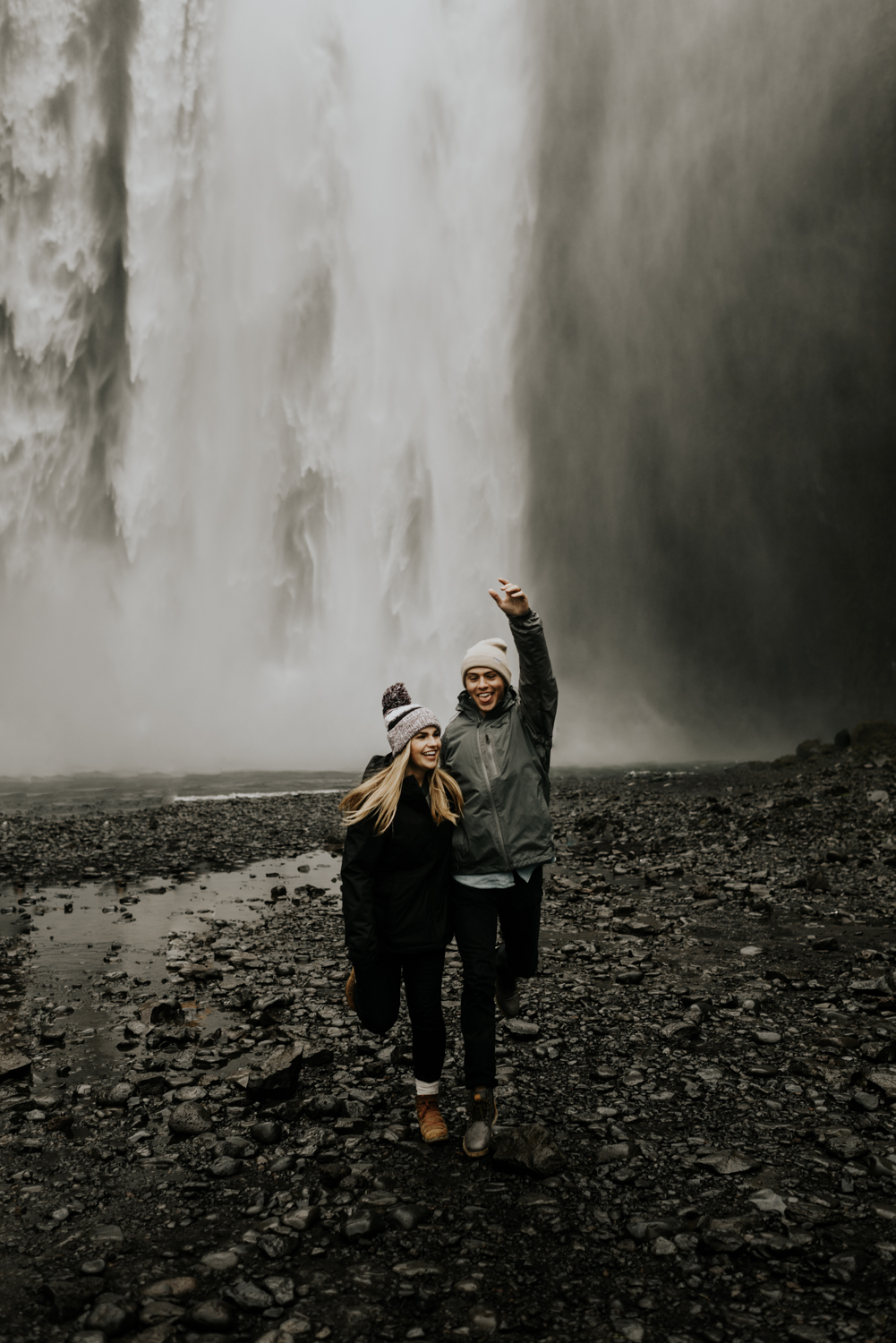 Couples Photo Session at Skogafoss Falls Iceland