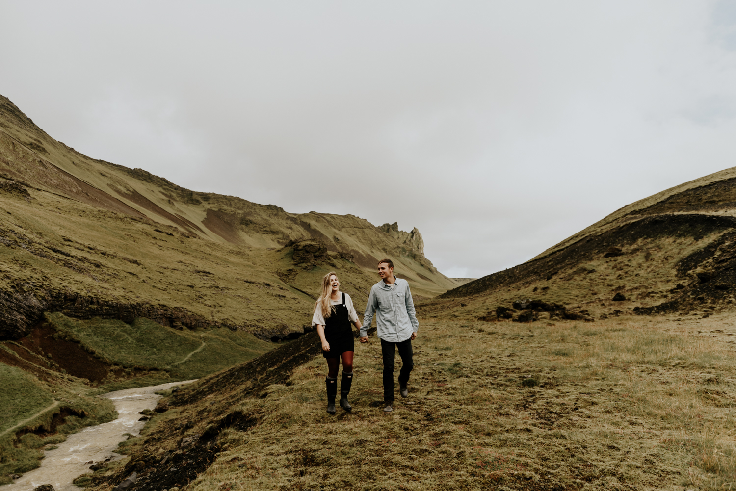 Seljalandsfoss Falls Wedding Anniversary Photo Session in Iceland