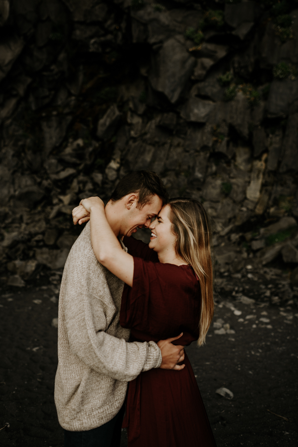 Black Sand beach Adventurous Couples Session in Vik, Iceland