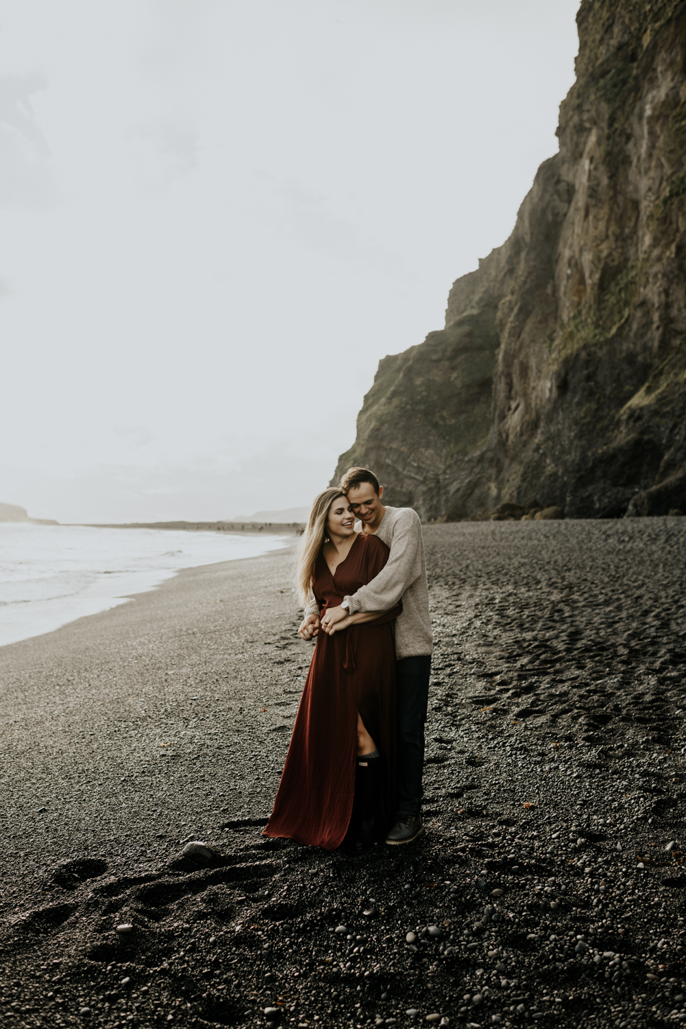 Black Sand beach Adventurous and Romantic Couples Session in Vik, Iceland