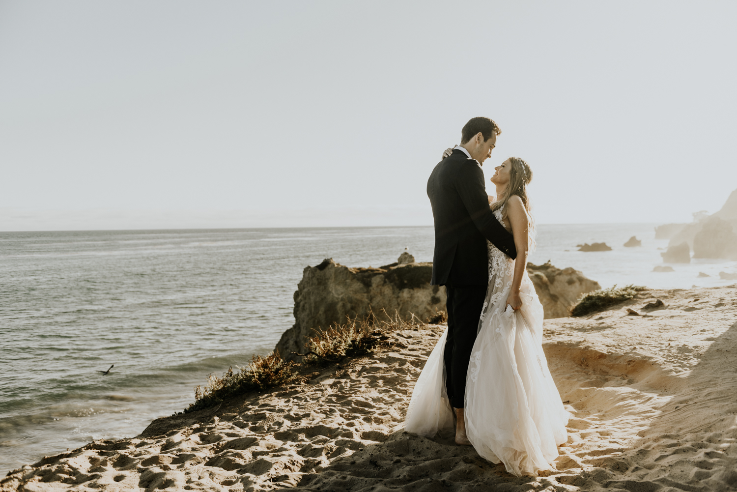 Surprise Intimate Destination Wedding at El Matador Beach in Malibu, California