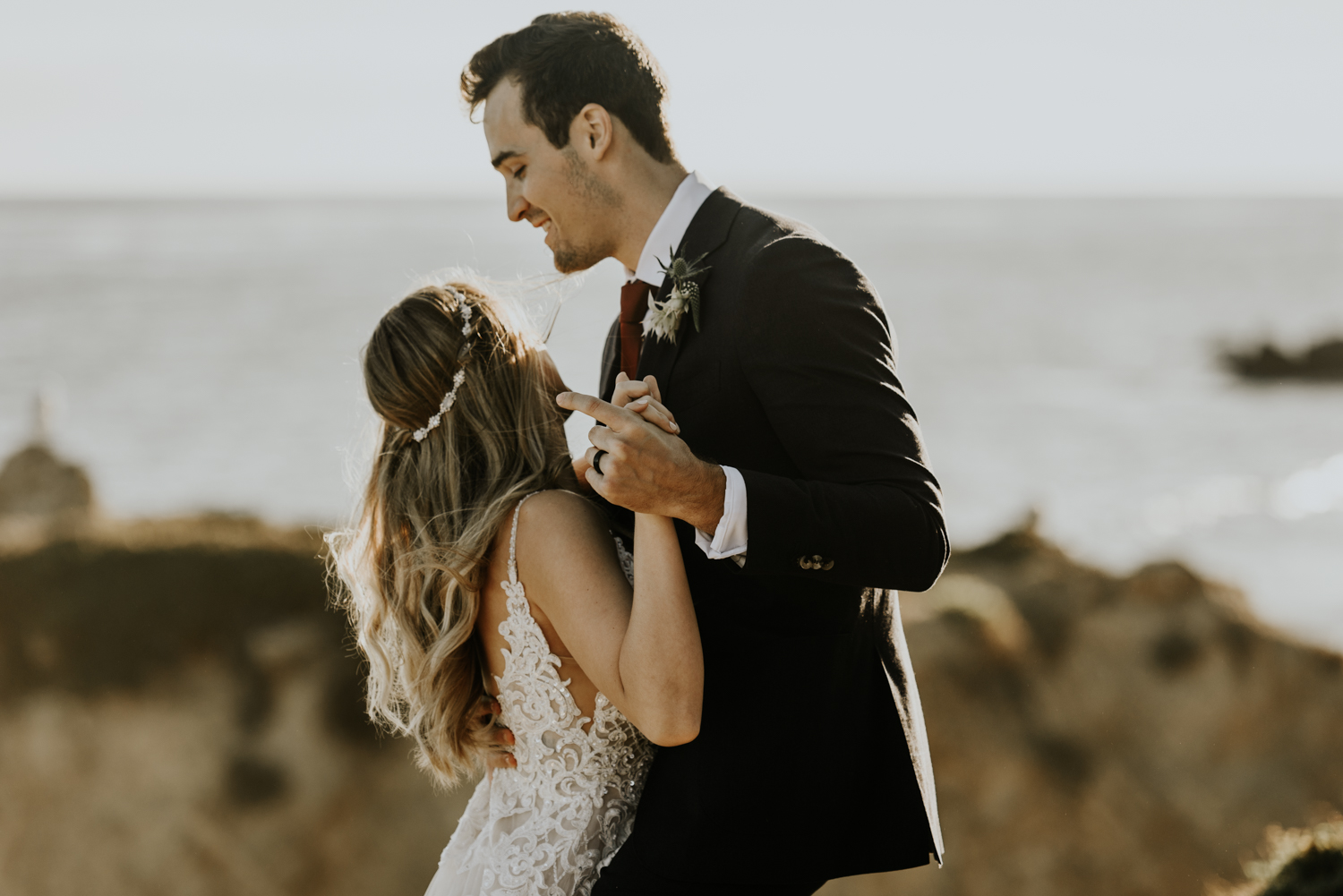 Surprise Intimate Destination Wedding at El Matador Beach in Malibu, California