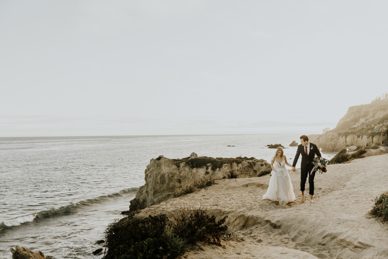 Surprise Intimate Destination Wedding at El Matador Beach in Malibu, California