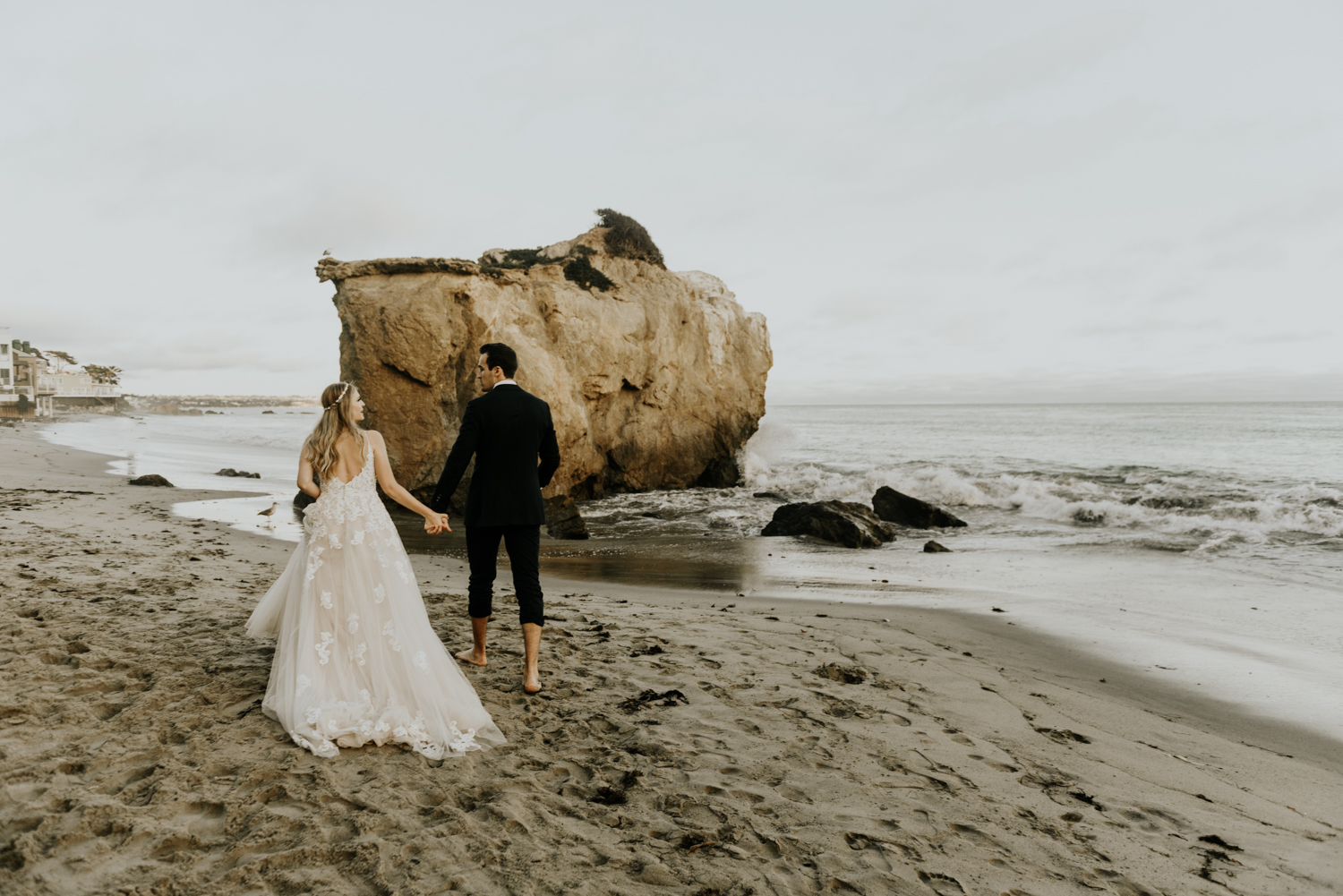 Surprise Intimate Destination Wedding at El Matador Beach in Malibu, California