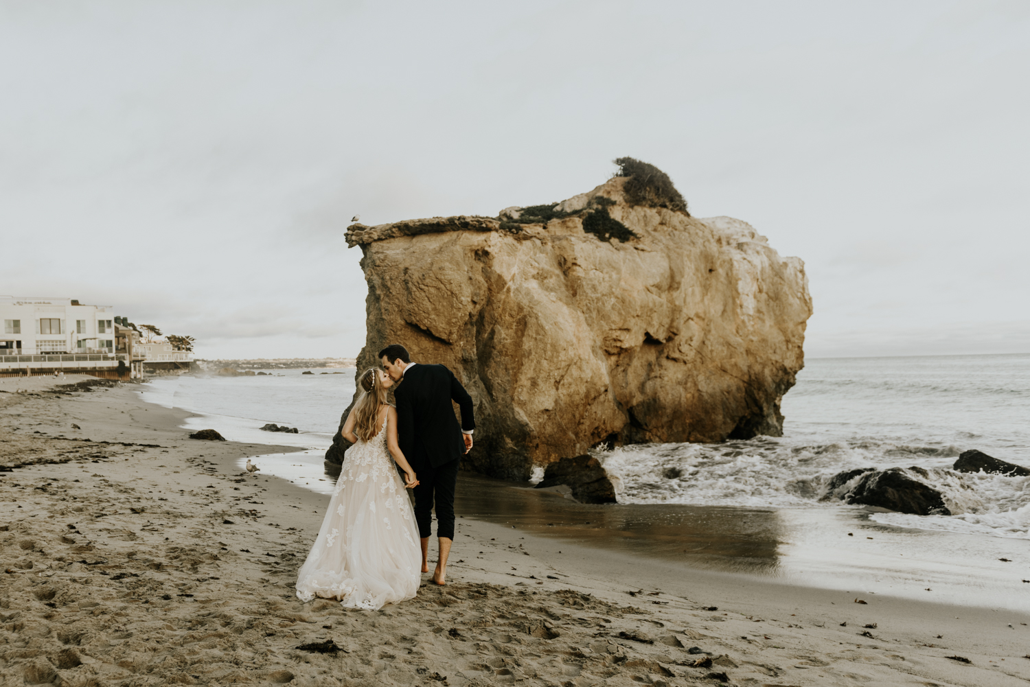 Surprise Intimate Destination Wedding at El Matador Beach in Malibu, California