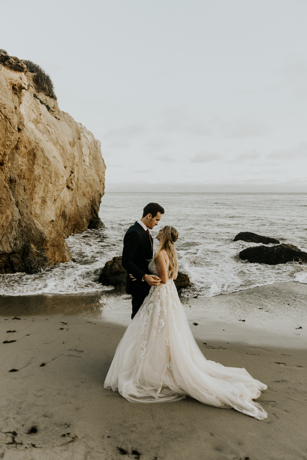 Surprise Intimate Destination Wedding at El Matador Beach in Malibu, California