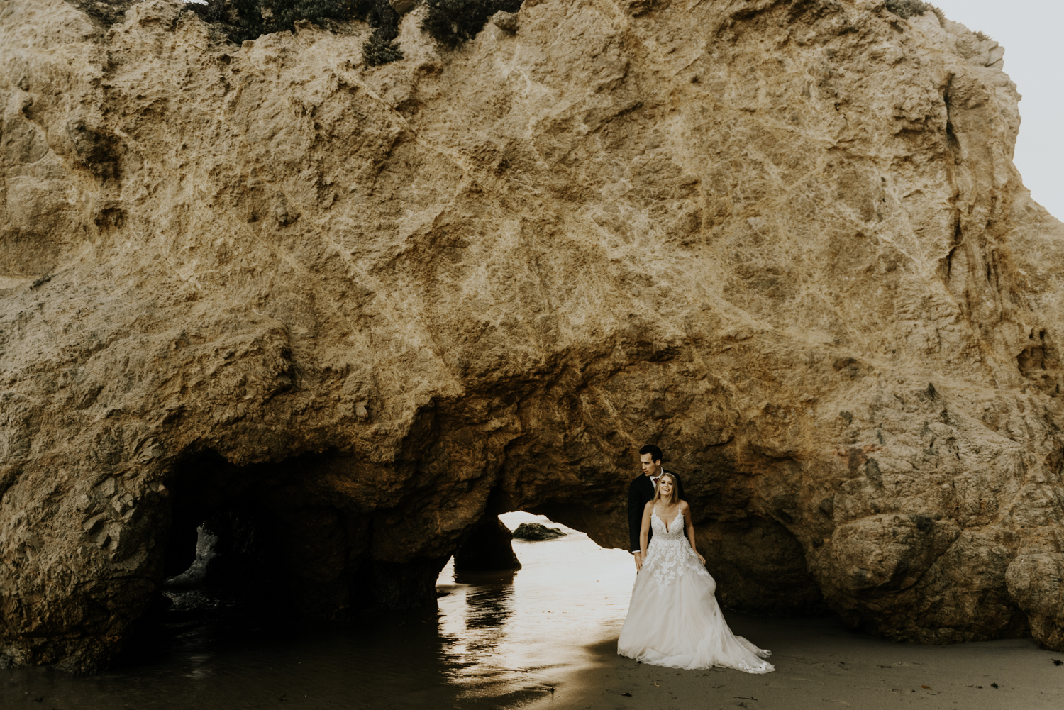 Surprise Intimate Destination Wedding at El Matador Beach in Malibu, California