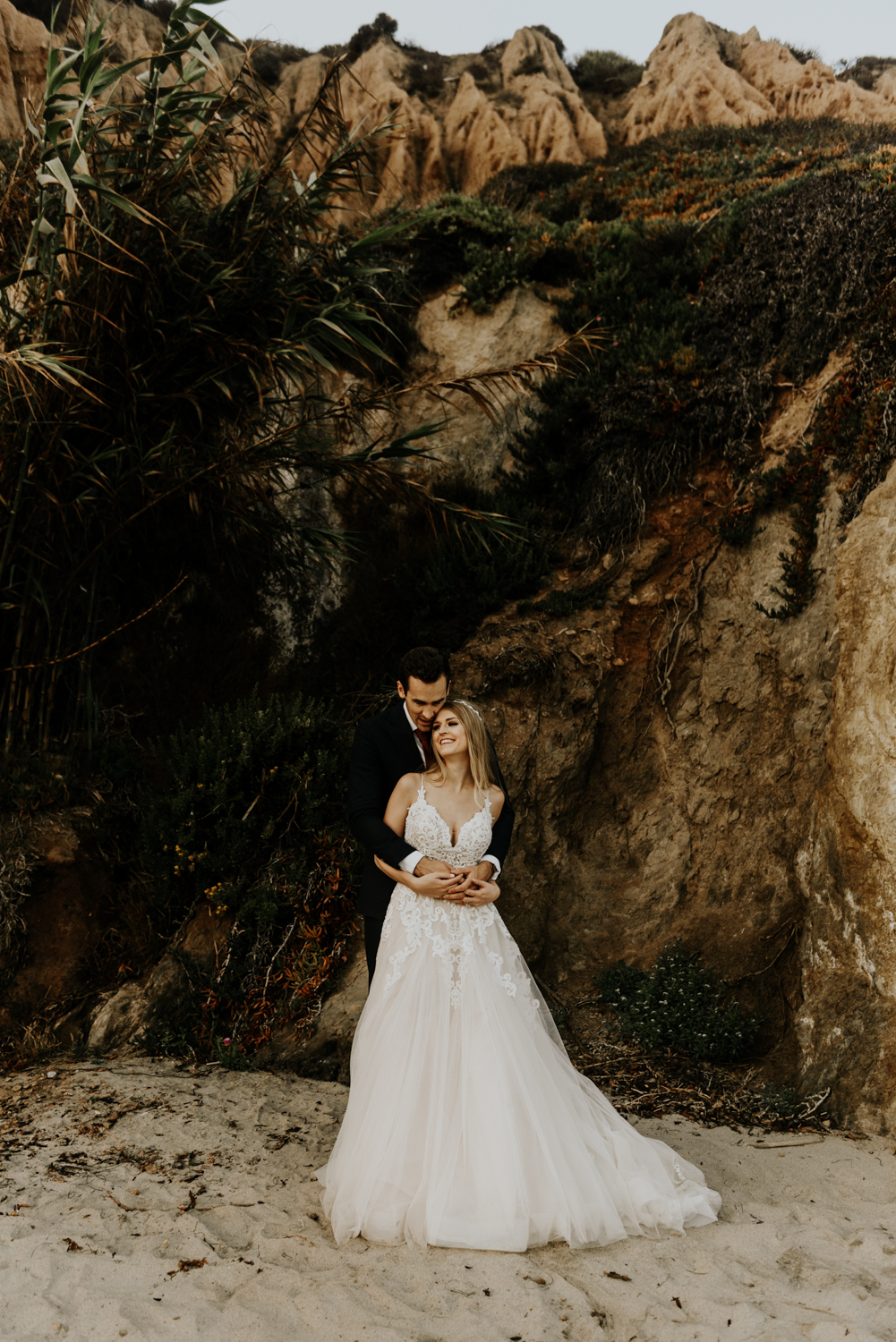 Surprise Intimate Destination Wedding at El Matador Beach in Malibu, California
