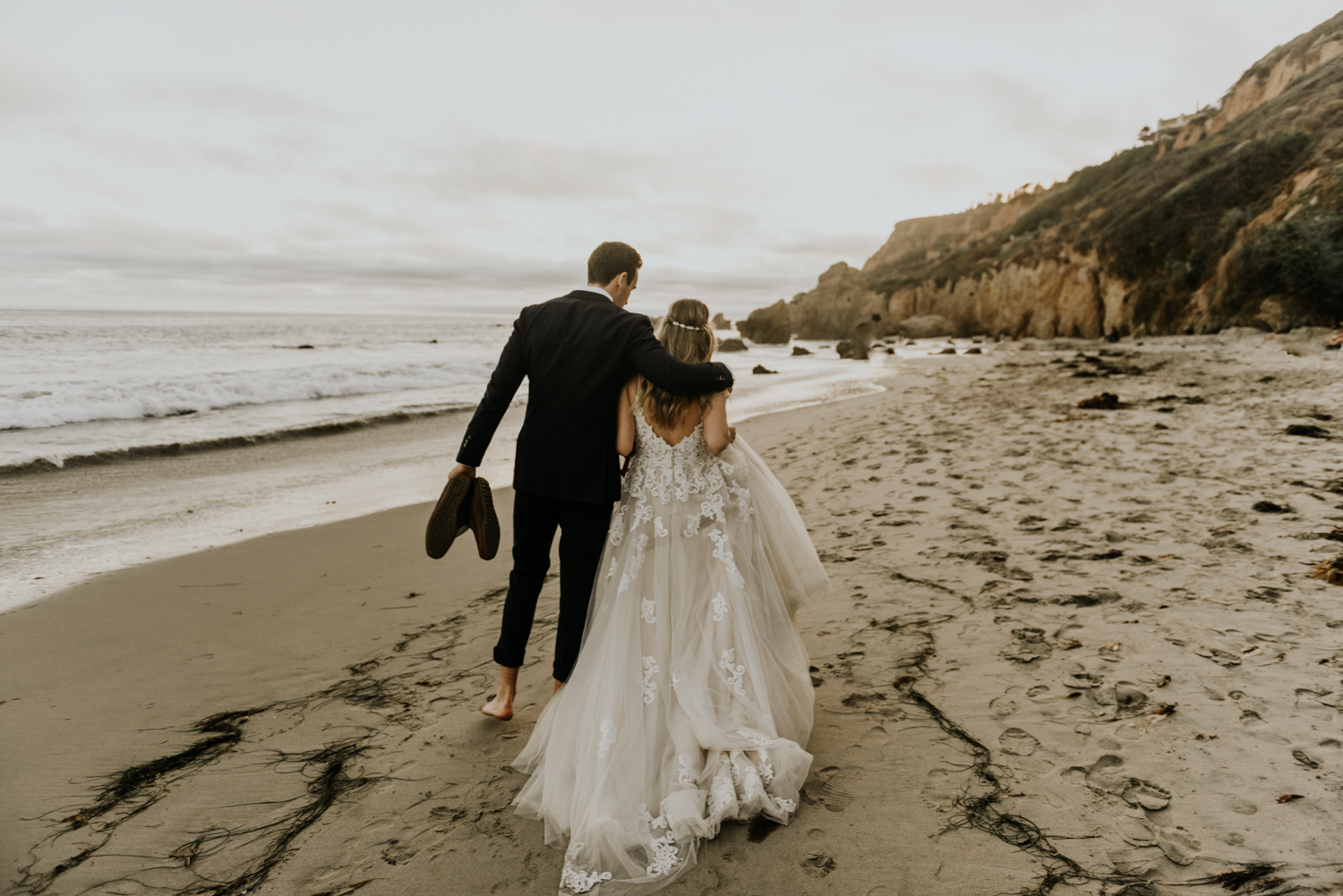 Surprise Intimate Destination Wedding at El Matador Beach in Malibu, California