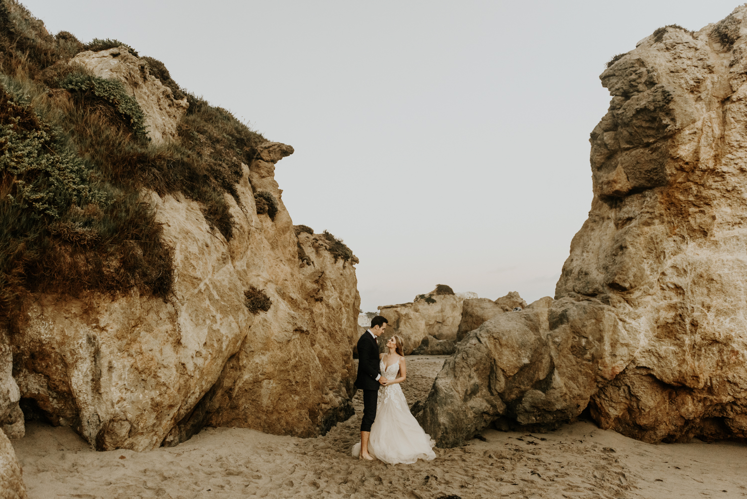 Surprise Intimate Destination Wedding at El Matador Beach in Malibu, California
