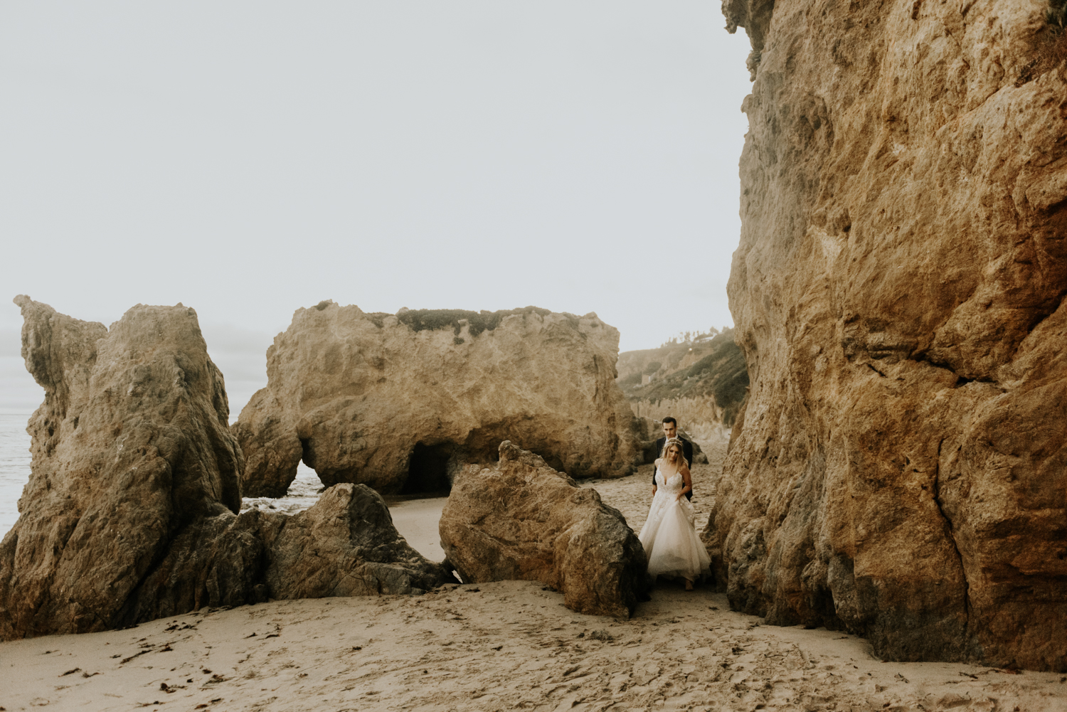 Surprise Intimate Destination Wedding at El Matador Beach in Malibu, California