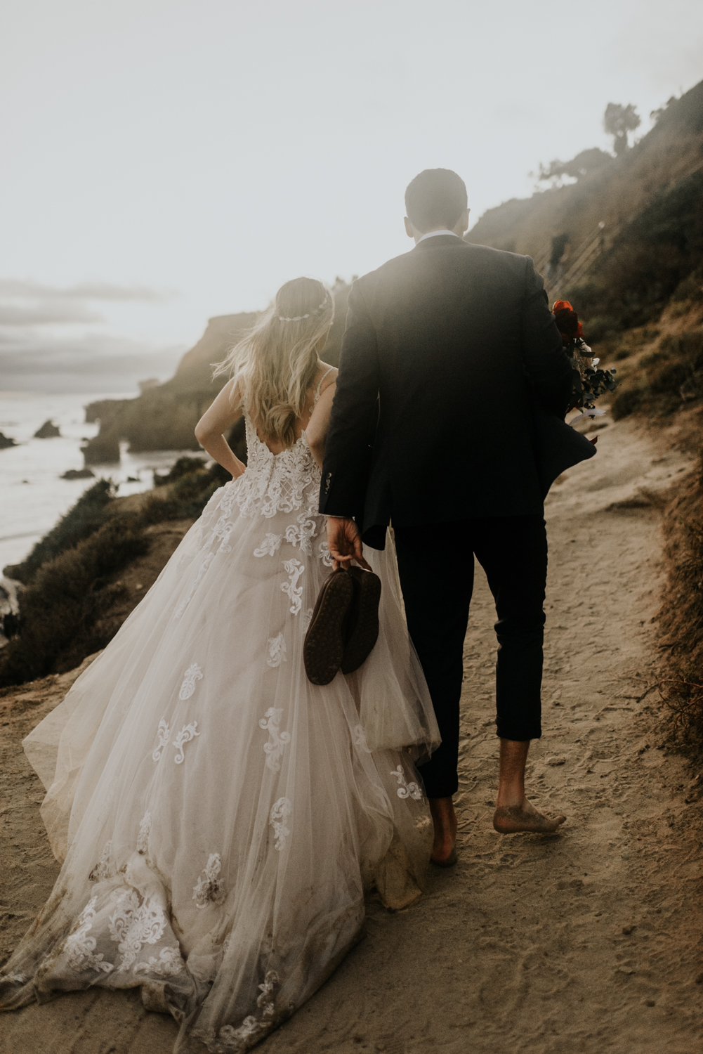 Surprise Intimate Destination Wedding at El Matador Beach in Malibu, California