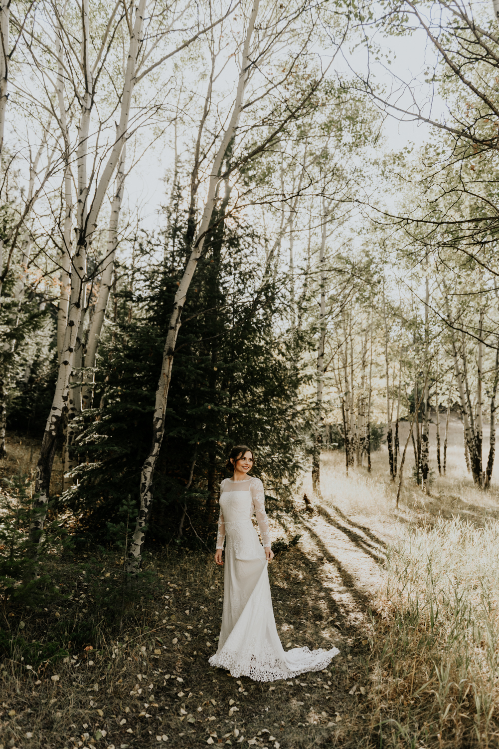 Intimate Mountain Wedding Bride Photos in Meadow Creek, Pine Colorado