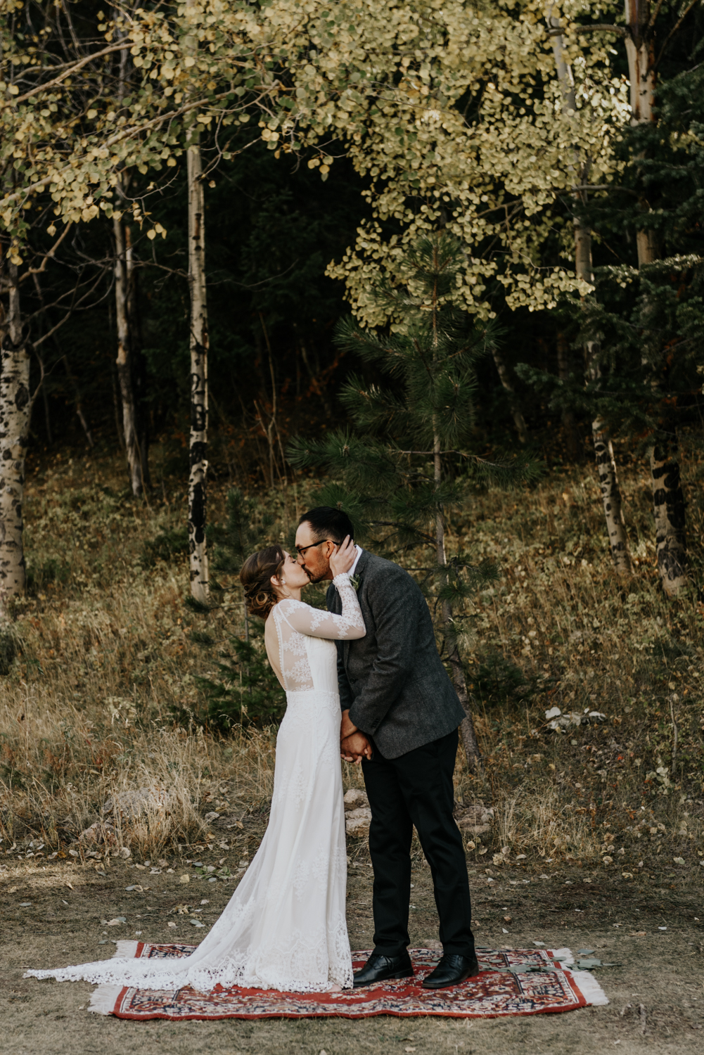 Intimate Mountain Wedding Ceremony Photos in Meadow Creek, Pine Colorado