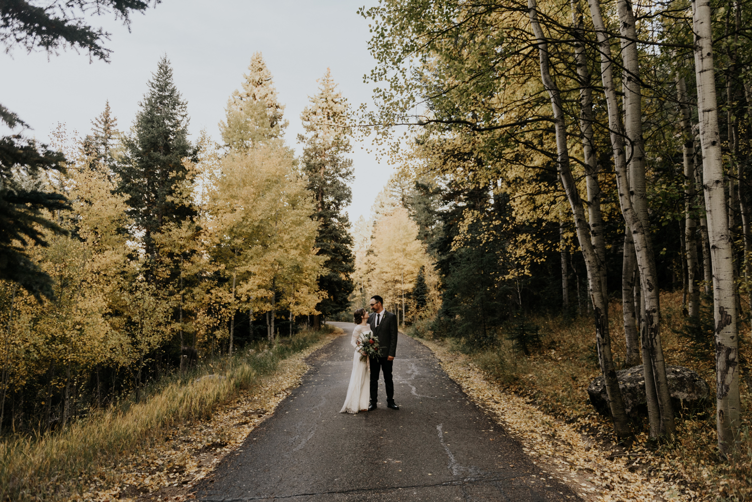 Intimate Mountain Wedding Bride and Groom Photos in Meadow Creek, Pine Colorado