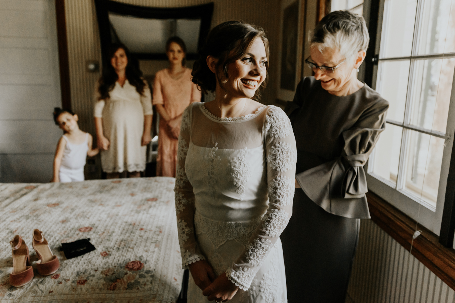 Intimate Wedding Day Bride Getting Ready Photos at Meadow Creek, Pine in Colorado