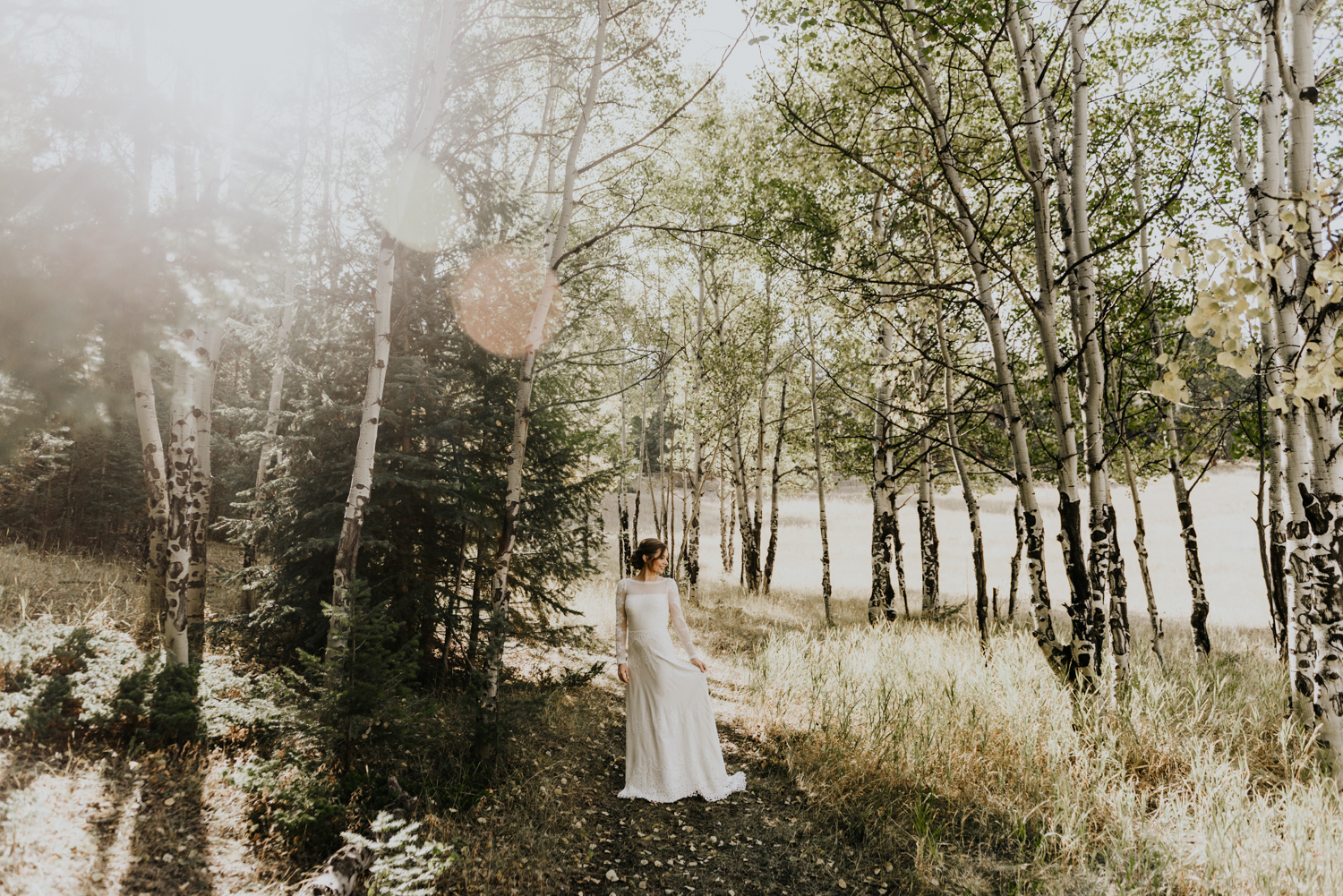 Intimate Mountain Wedding Bride Photos in Meadow Creek, Pine Colorado