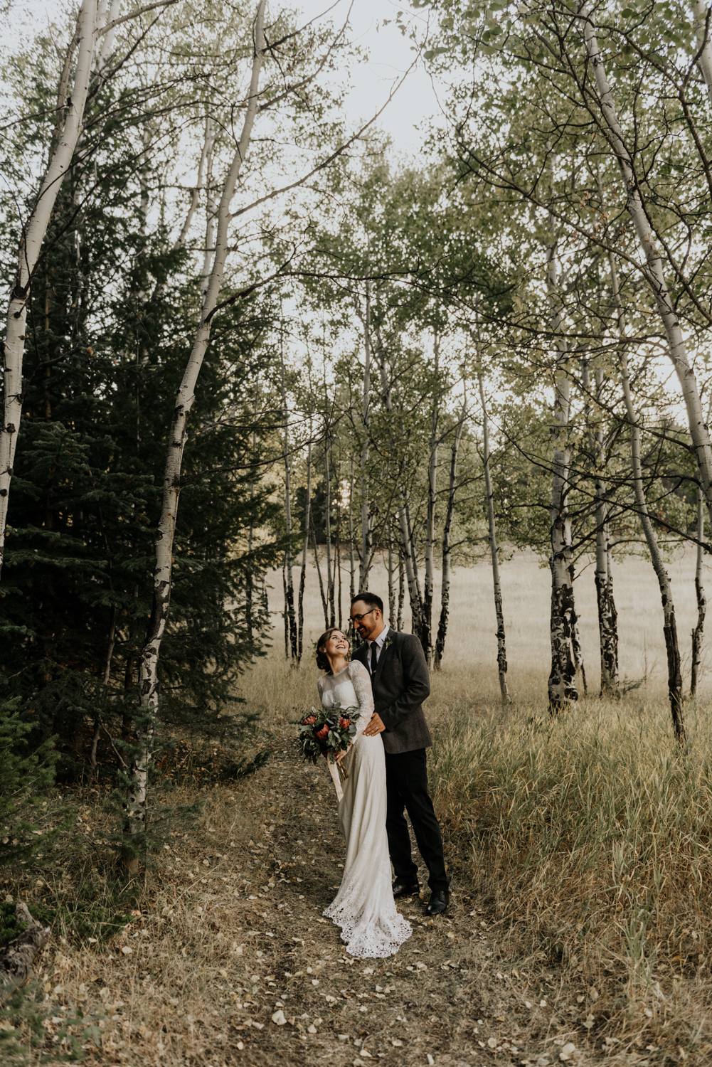 Intimate Mountain Wedding Bride and Groom Photos in Meadow Creek, Pine Colorado