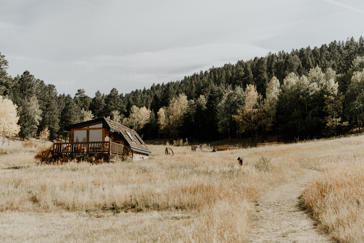 Intimate Mountain Wedding Ceremony Site Photos in Meadow Creek, Pine Colorado