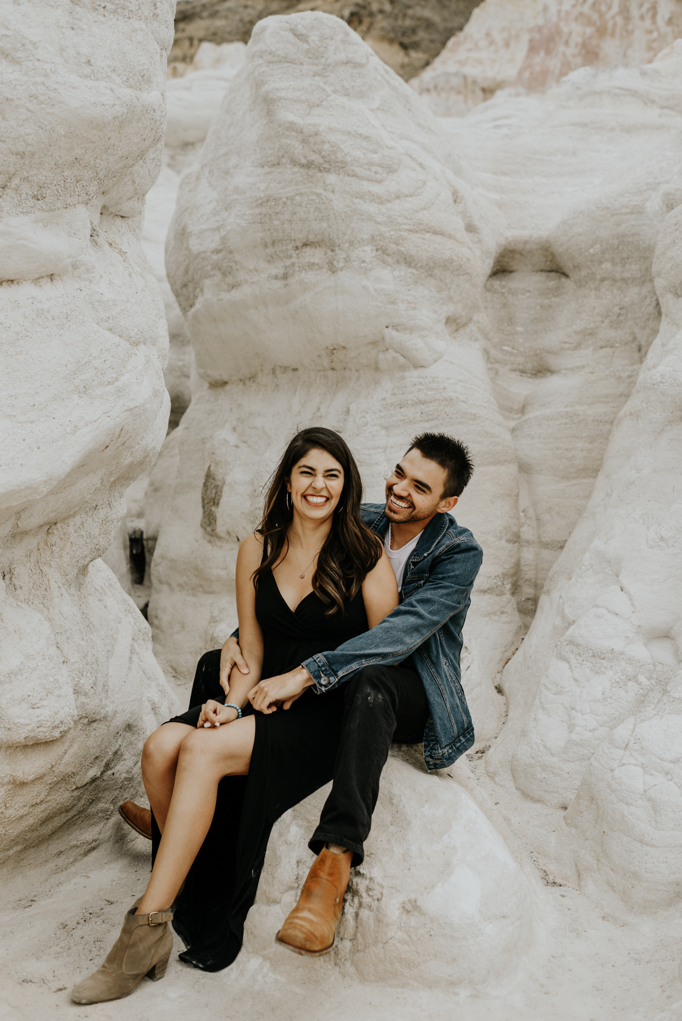 Adventurous Engagement Session at the Paint Mines in Colorado