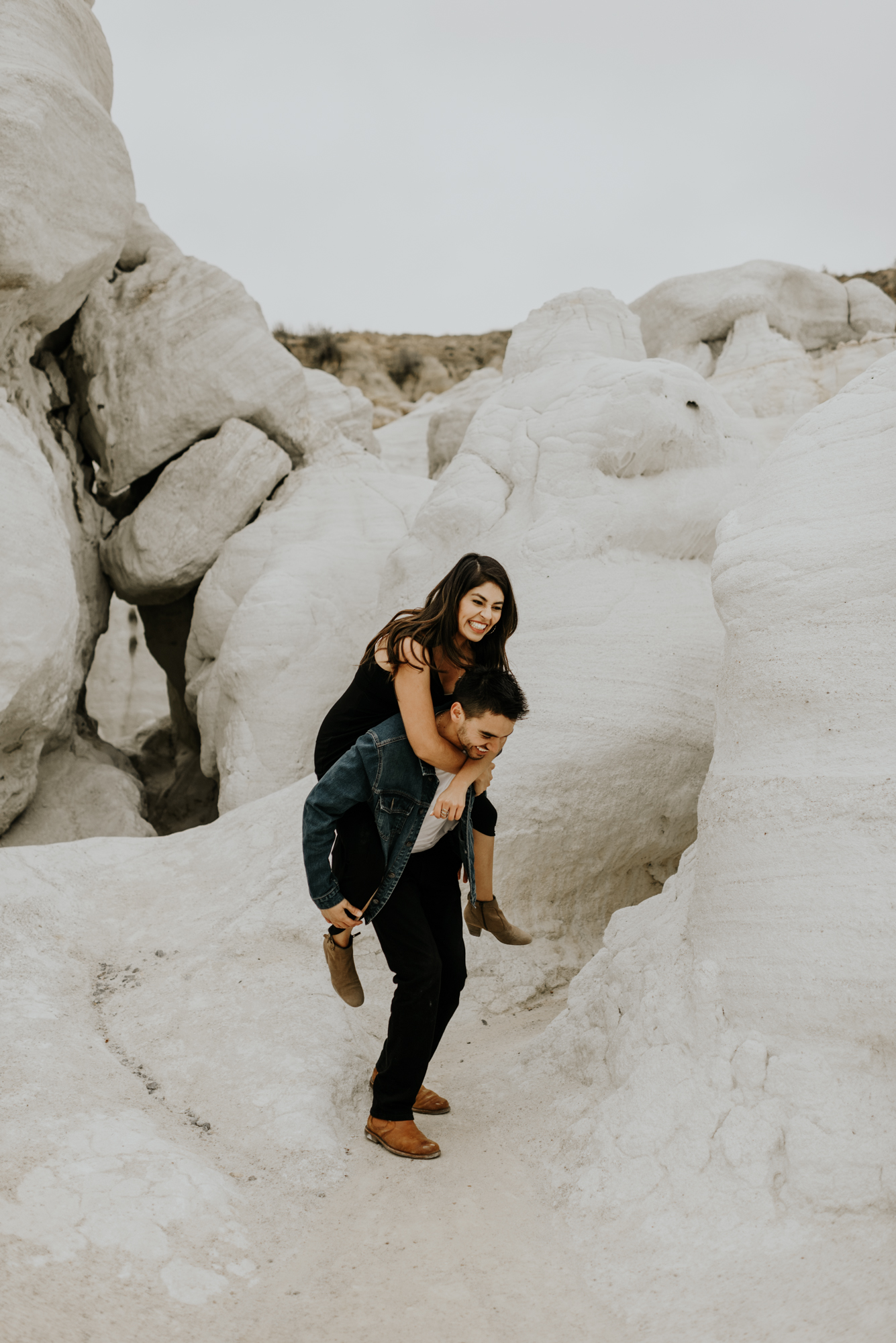 Adventurous Engagement Session at the Paint Mines in Colorado