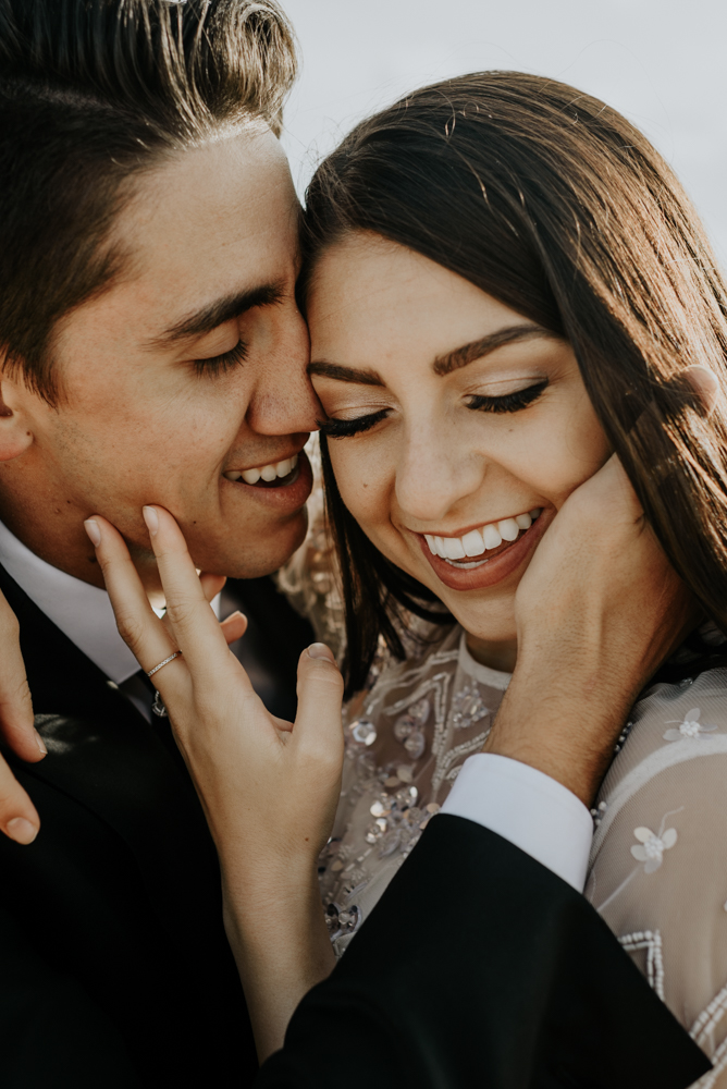 Bride and Groom First Kiss, Elopement in Moab, Utah