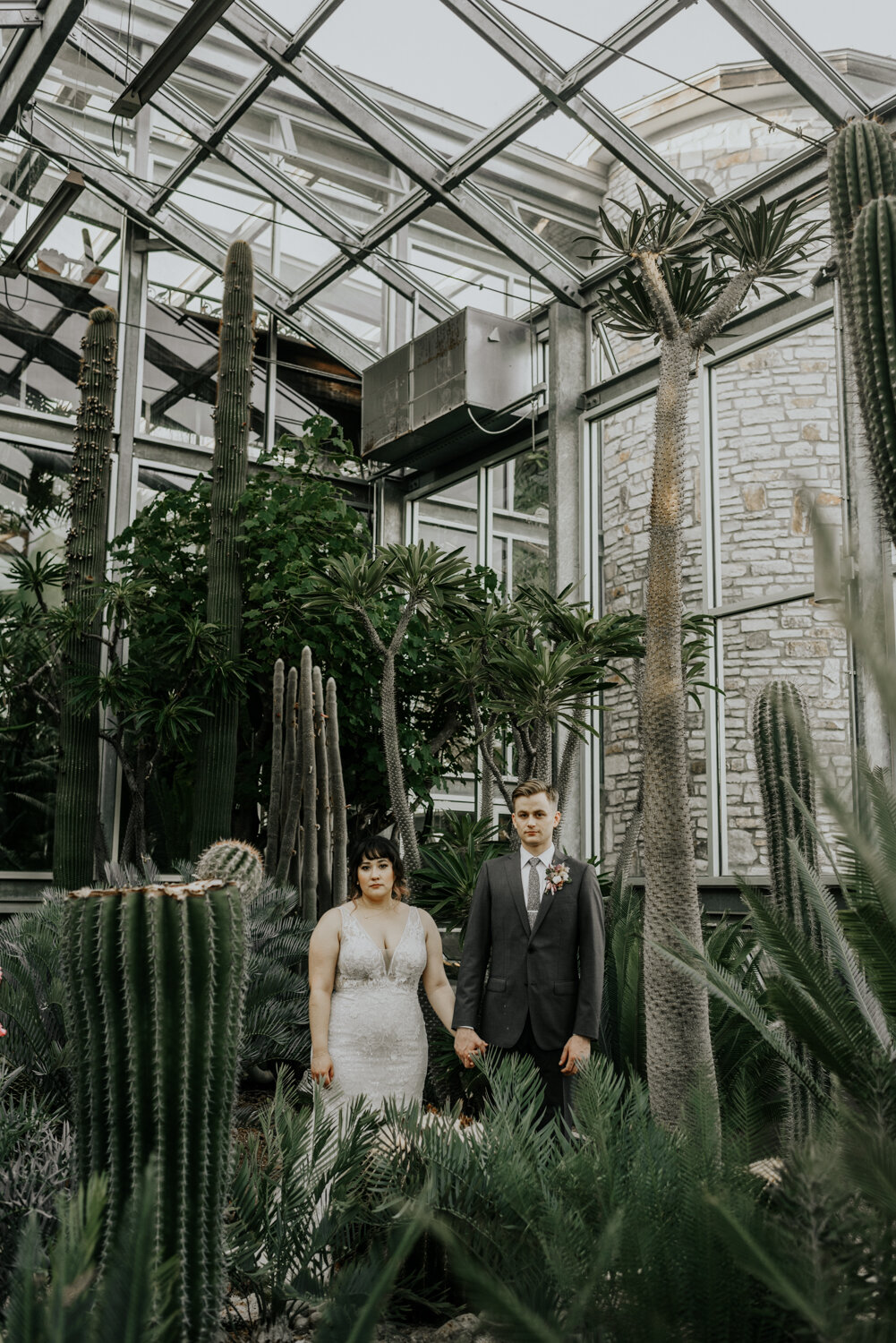 Modern Bride and Groom Wedding Portraits at the Greenhouse in Driftwood Austin, Texas