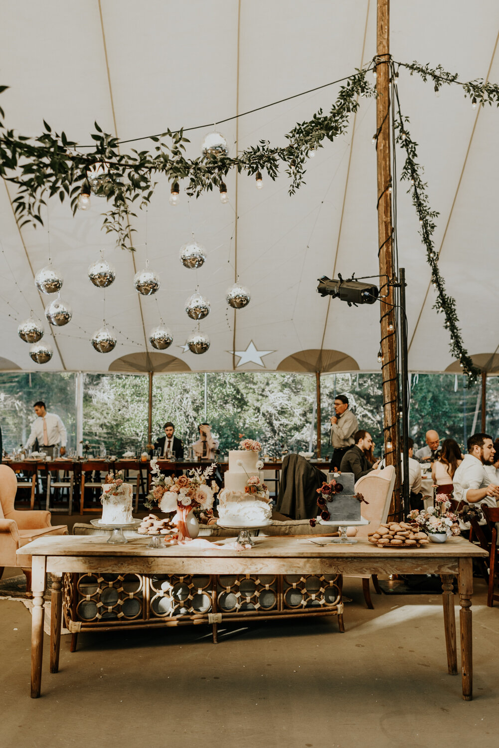 Trendy Modern Wedding Reception Disco Balls in Austin, Texas