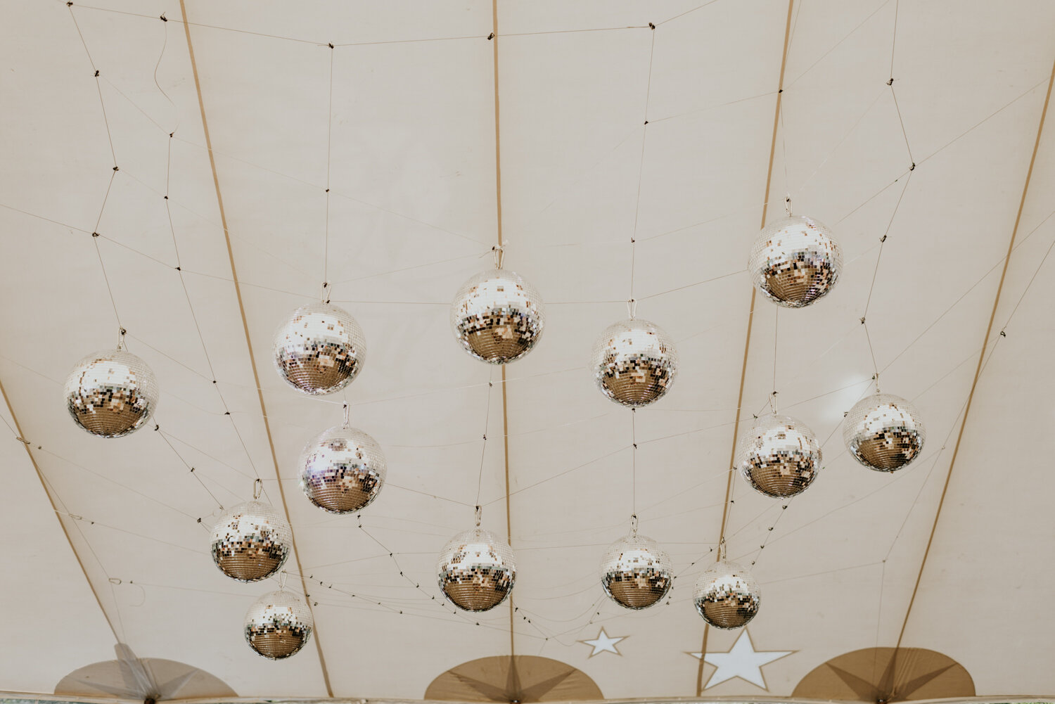 Trendy Modern Wedding Reception Disco Balls in Austin, Texas